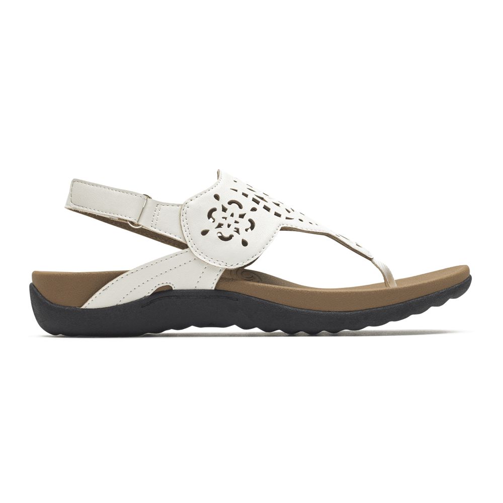 Sandálias Mulher Rockport Ridge Circle Cutout Thong Branco,Portugal KOYUP-3405